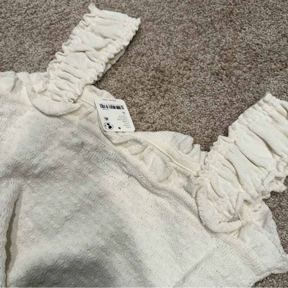 NWT - Free People Cream Ruffled Mini Dress